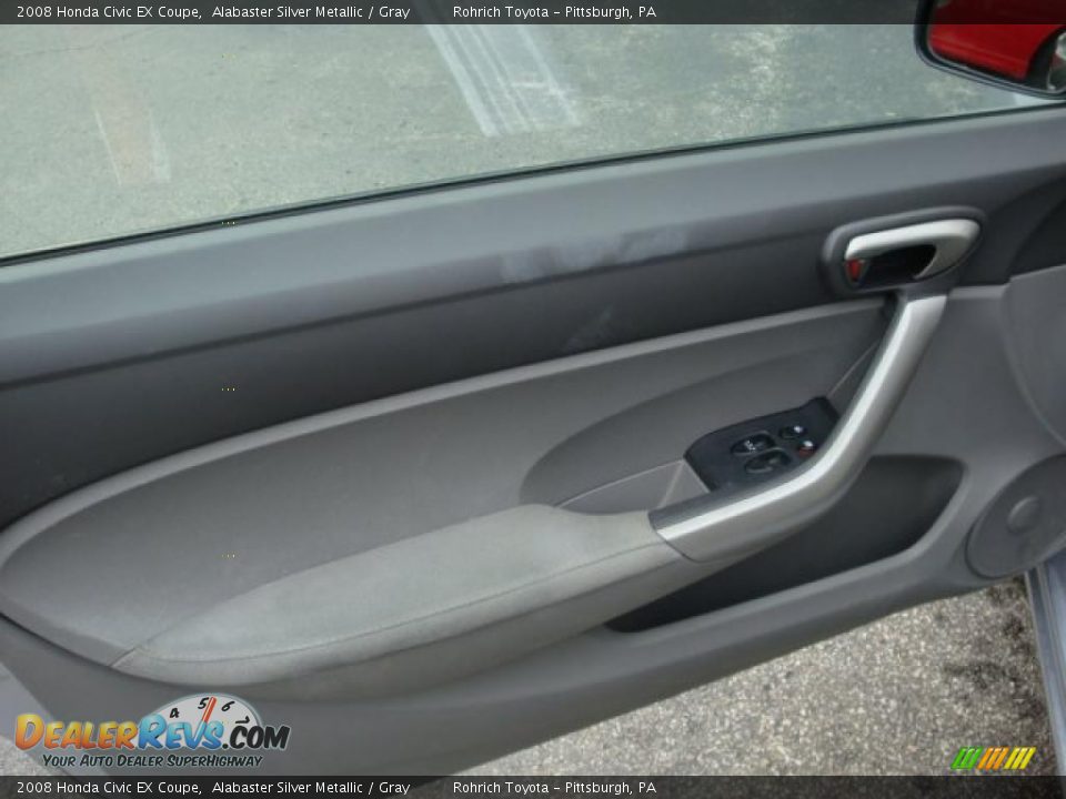 2008 Honda Civic EX Coupe Alabaster Silver Metallic / Gray Photo #15