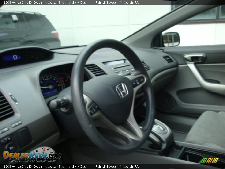 2008 Honda Civic EX Coupe Alabaster Silver Metallic / Gray Photo #16