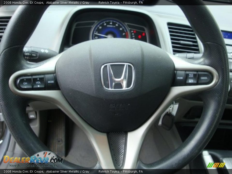2008 Honda Civic EX Coupe Alabaster Silver Metallic / Gray Photo #17