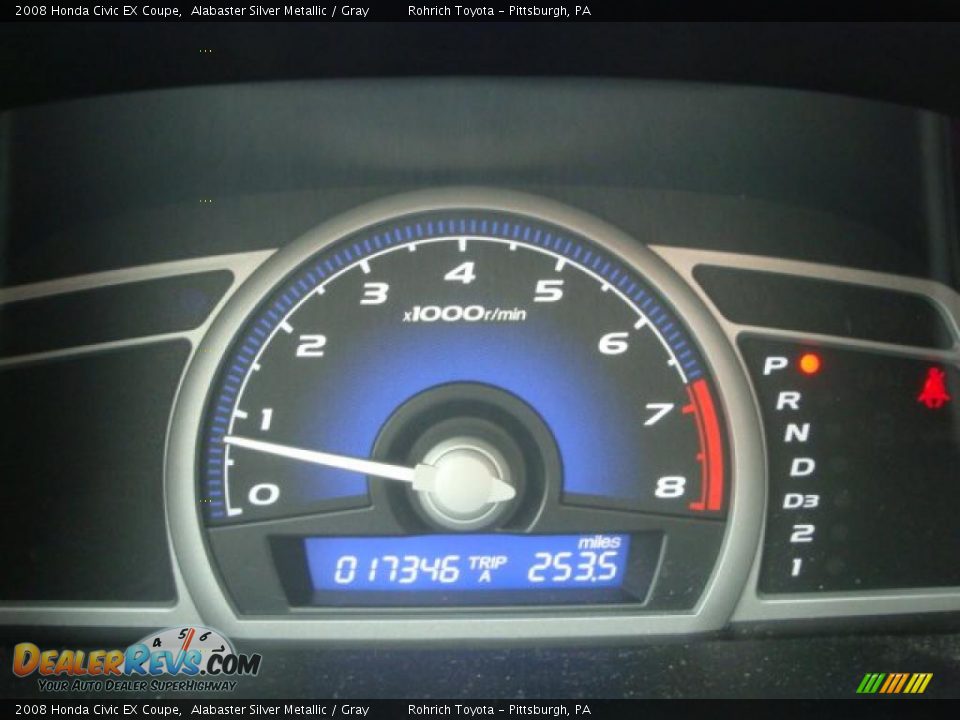 2008 Honda Civic EX Coupe Alabaster Silver Metallic / Gray Photo #20