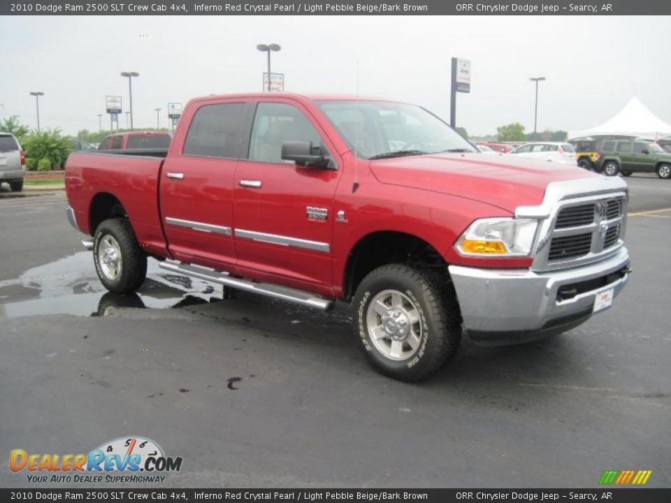 2010 Dodge Ram 2500 SLT Crew Cab 4x4 Inferno Red Crystal Pearl / Light Pebble Beige/Bark Brown Photo #3