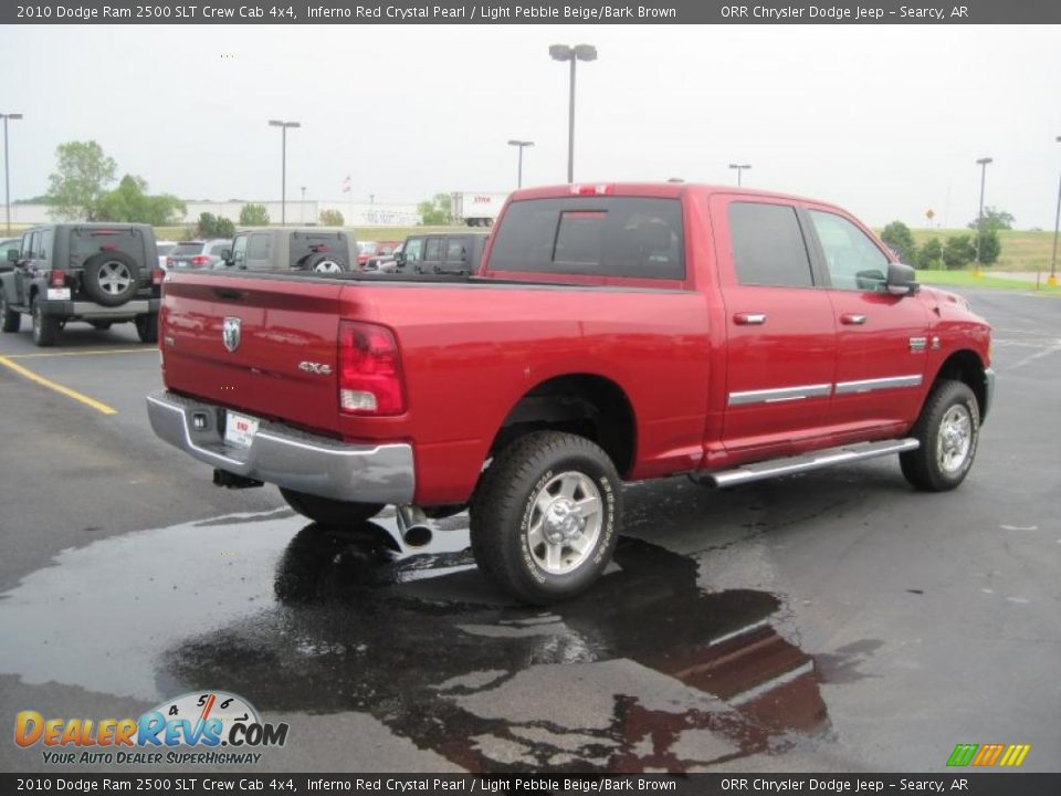 2010 Dodge Ram 2500 SLT Crew Cab 4x4 Inferno Red Crystal Pearl / Light Pebble Beige/Bark Brown Photo #4