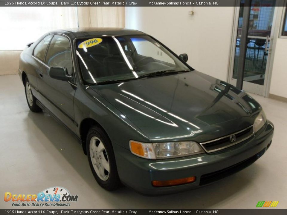 1996 Honda Accord LX Coupe Dark Eucalyptus Green Pearl Metallic / Gray Photo #5