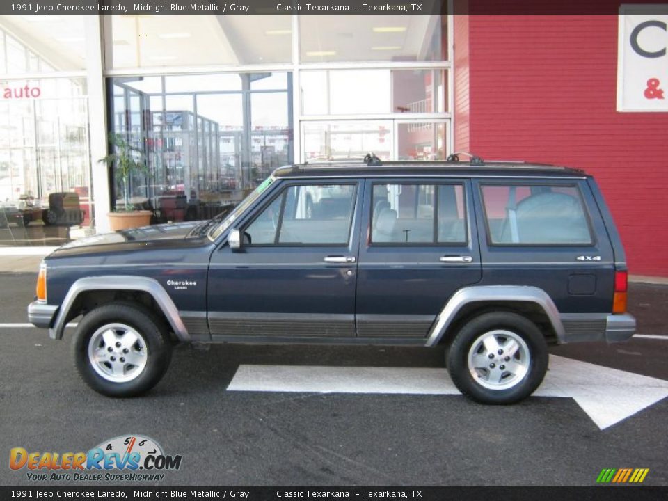 1991 Jeep Cherokee Laredo Midnight Blue Metallic / Gray Photo #2
