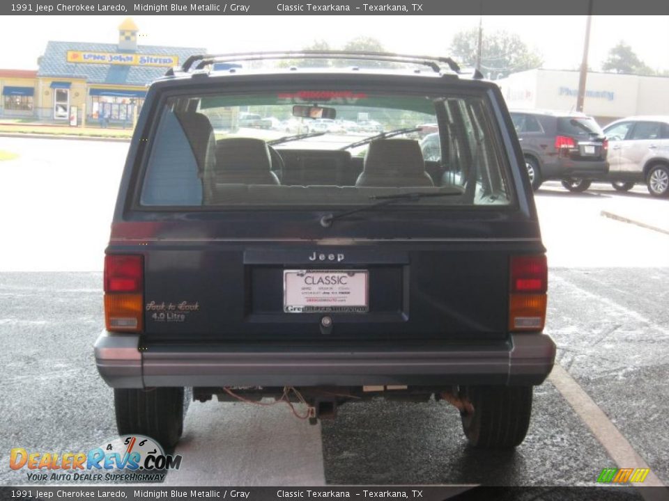 1991 Jeep Cherokee Laredo Midnight Blue Metallic / Gray Photo #4
