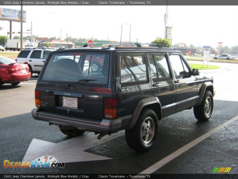 1991 Jeep Cherokee Laredo Midnight Blue Metallic / Gray Photo #5
