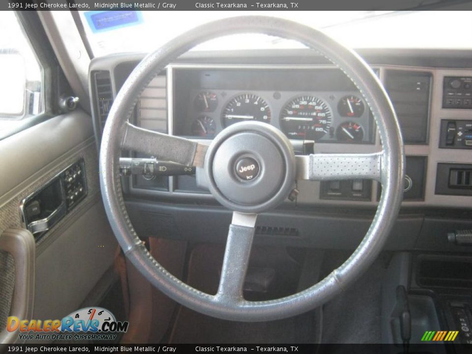 1991 Jeep Cherokee Laredo Midnight Blue Metallic / Gray Photo #10