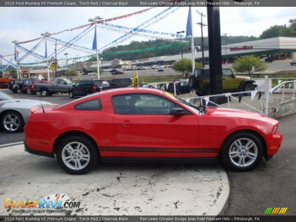 2010 Ford Mustang V6 Premium Coupe Torch Red / Charcoal Black Photo #5