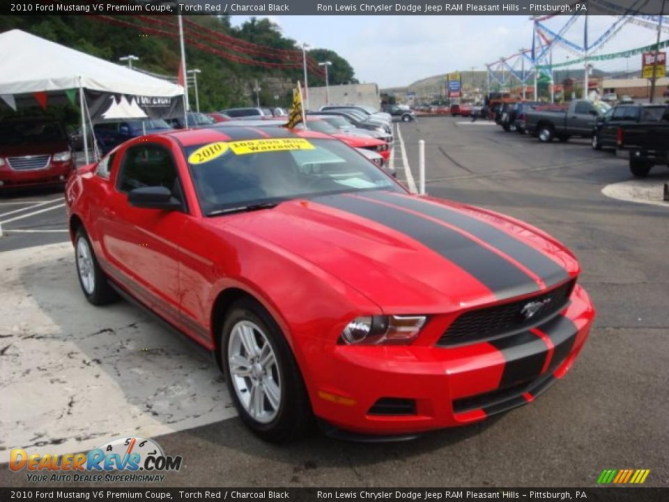 2010 Ford Mustang V6 Premium Coupe Torch Red / Charcoal Black Photo #6