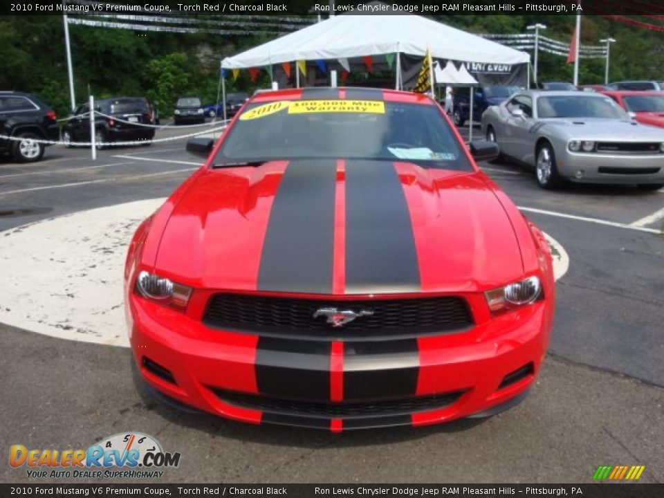 2010 Ford Mustang V6 Premium Coupe Torch Red / Charcoal Black Photo #7
