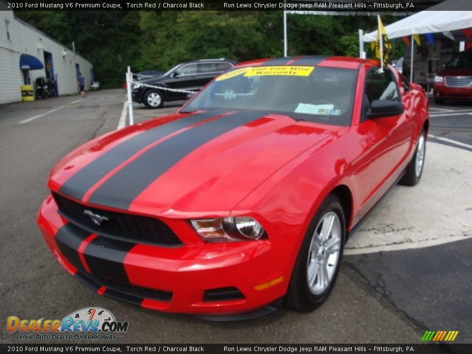 2010 Ford Mustang V6 Premium Coupe Torch Red / Charcoal Black Photo #8