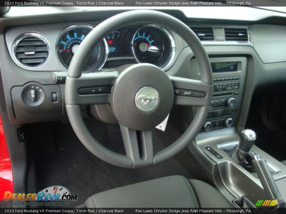 2010 Ford Mustang V6 Premium Coupe Torch Red / Charcoal Black Photo #19