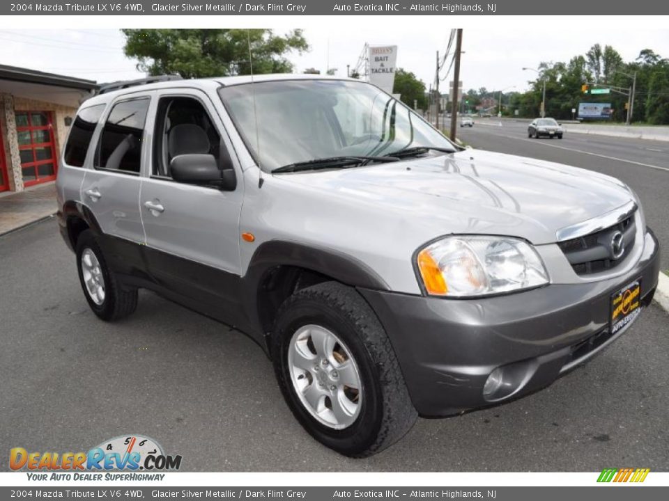 2004 Mazda Tribute LX V6 4WD Glacier Silver Metallic / Dark Flint Grey Photo #4