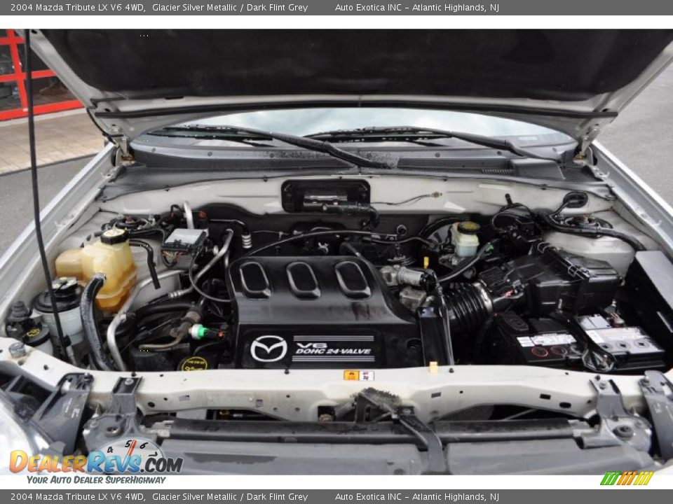 2004 Mazda Tribute LX V6 4WD Glacier Silver Metallic / Dark Flint Grey Photo #10