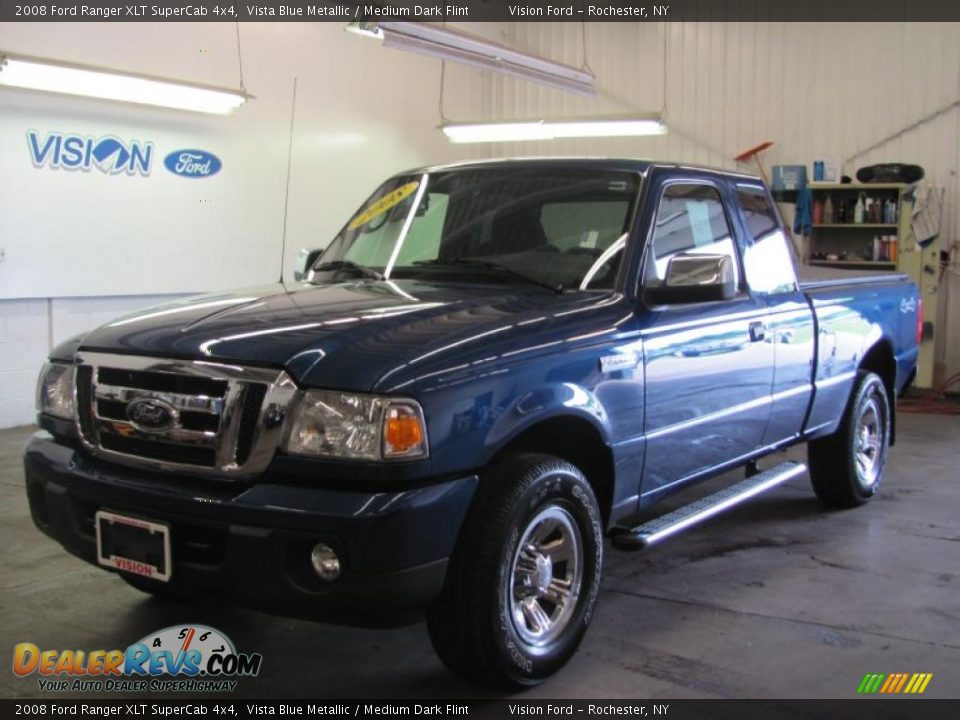2008 Ford Ranger XLT SuperCab 4x4 Vista Blue Metallic / Medium Dark Flint Photo #1