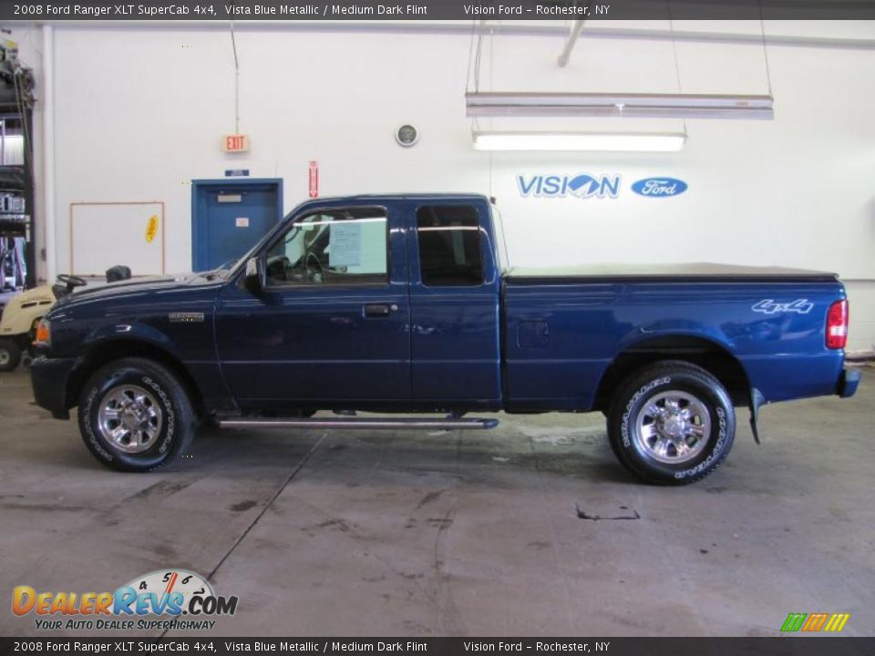 2008 Ford Ranger XLT SuperCab 4x4 Vista Blue Metallic / Medium Dark Flint Photo #11