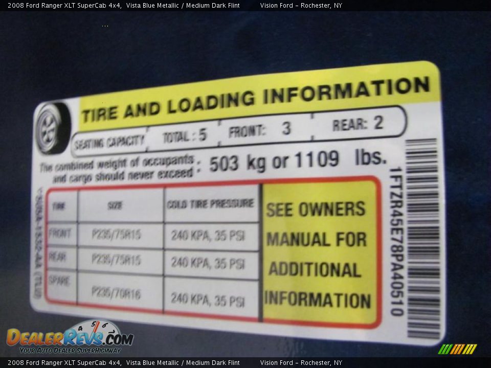 2008 Ford Ranger XLT SuperCab 4x4 Vista Blue Metallic / Medium Dark Flint Photo #30