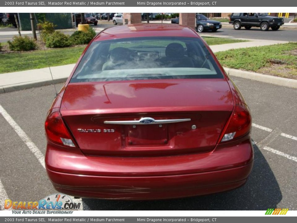 2003 Ford Taurus SES Matador Red Metallic / Medium Parchment Photo #5