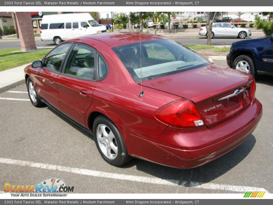 2003 Ford Taurus SES Matador Red Metallic / Medium Parchment Photo #7