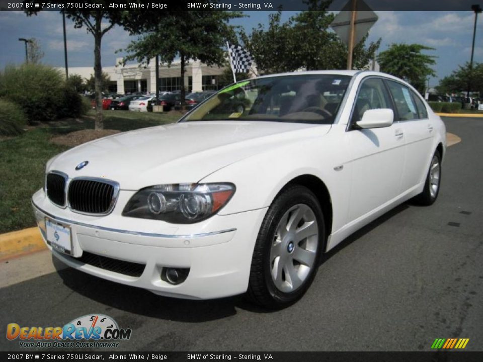 2007 BMW 7 Series 750Li Sedan Alpine White / Beige Photo #2