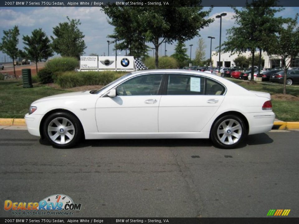 2007 BMW 7 Series 750Li Sedan Alpine White / Beige Photo #3