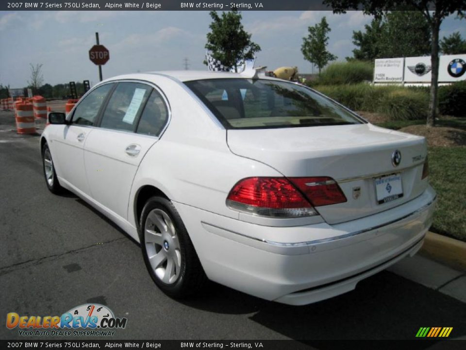 2007 BMW 7 Series 750Li Sedan Alpine White / Beige Photo #4