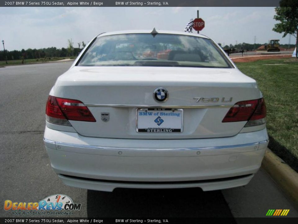2007 BMW 7 Series 750Li Sedan Alpine White / Beige Photo #5