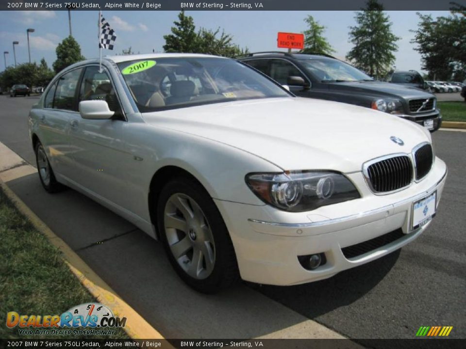 2007 BMW 7 Series 750Li Sedan Alpine White / Beige Photo #8