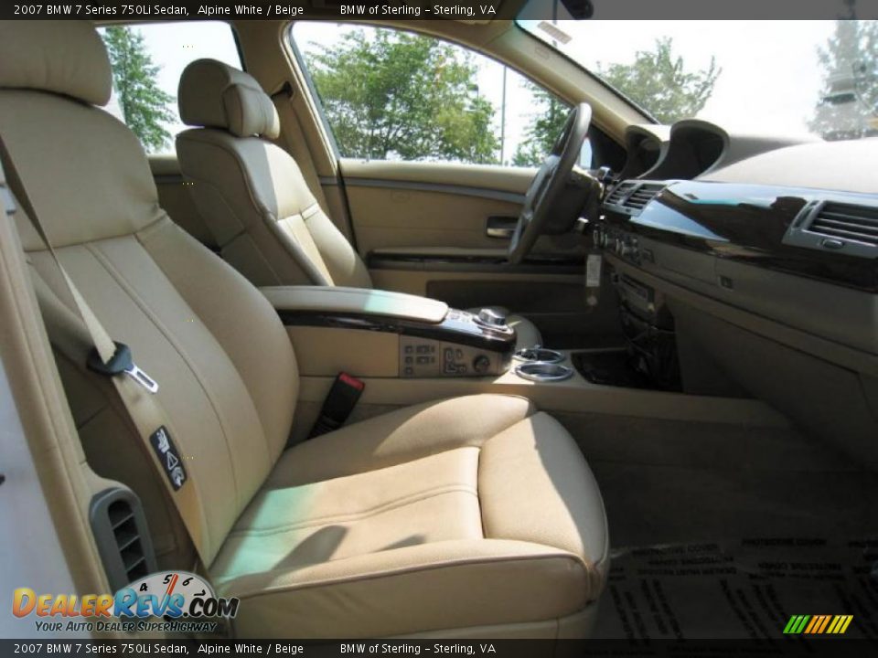 2007 BMW 7 Series 750Li Sedan Alpine White / Beige Photo #9
