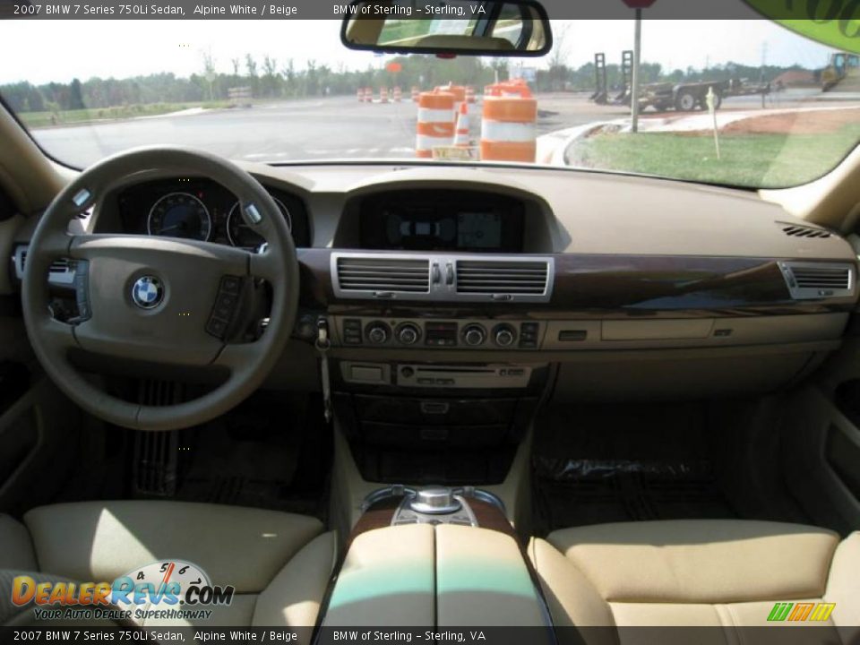 2007 BMW 7 Series 750Li Sedan Alpine White / Beige Photo #11