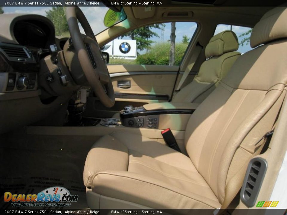 2007 BMW 7 Series 750Li Sedan Alpine White / Beige Photo #14