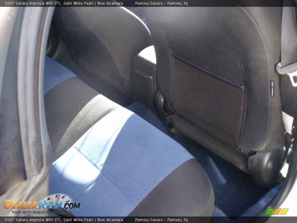 2007 Subaru Impreza WRX STi Satin White Pearl / Blue Alcantara Photo #22