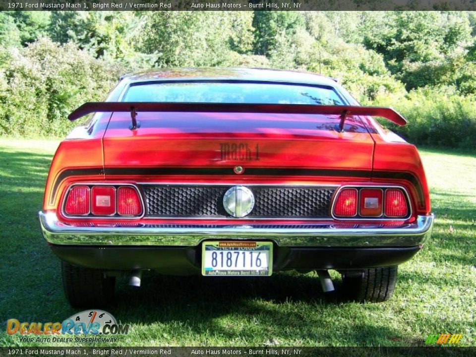 1971 Ford Mustang Mach 1 Bright Red / Vermillion Red Photo #6