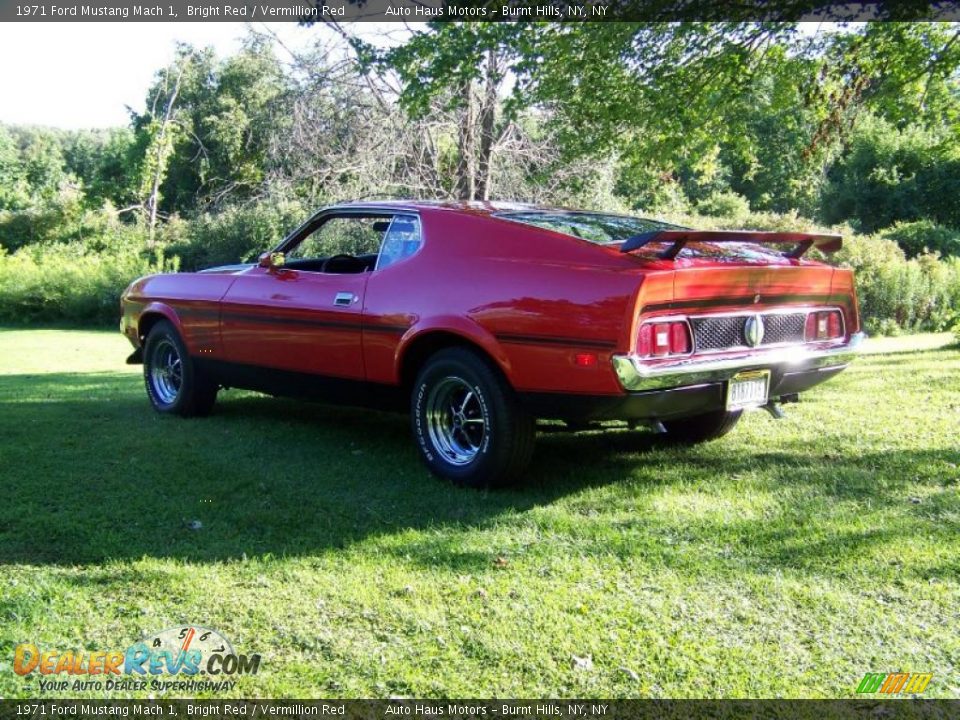 1971 Ford Mustang Mach 1 Bright Red / Vermillion Red Photo #7