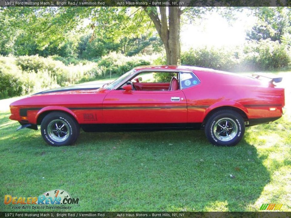 1971 Ford Mustang Mach 1 Bright Red / Vermillion Red Photo #8