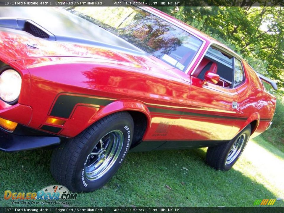 1971 Ford Mustang Mach 1 Bright Red / Vermillion Red Photo #12