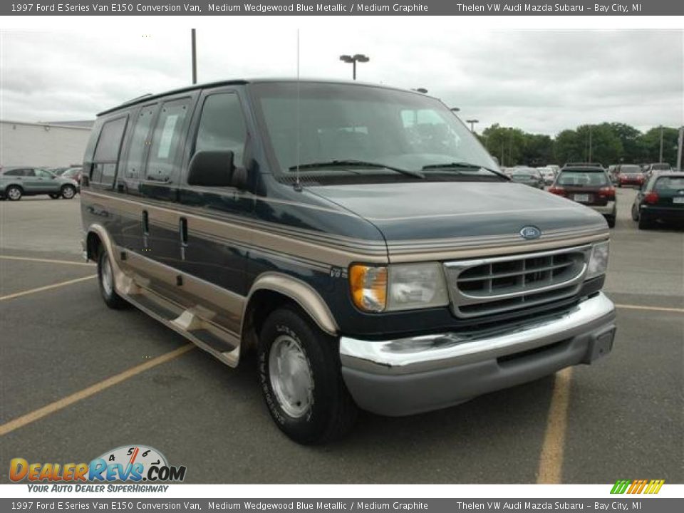 1997 Ford E Series Van E150 Conversion Van Medium Wedgewood Blue Metallic / Medium Graphite Photo #3