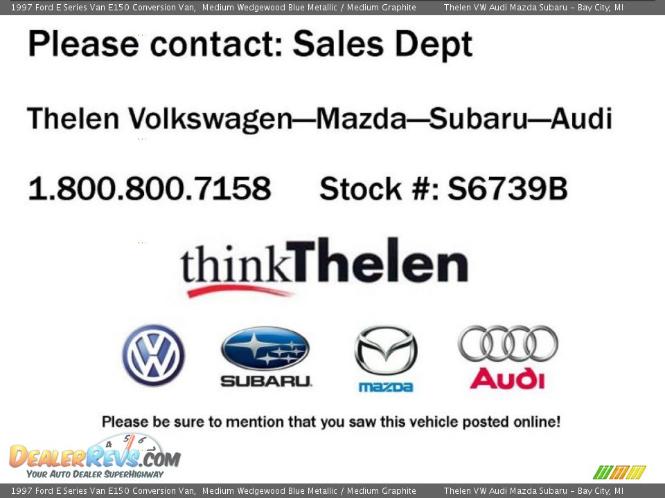 1997 Ford E Series Van E150 Conversion Van Medium Wedgewood Blue Metallic / Medium Graphite Photo #14