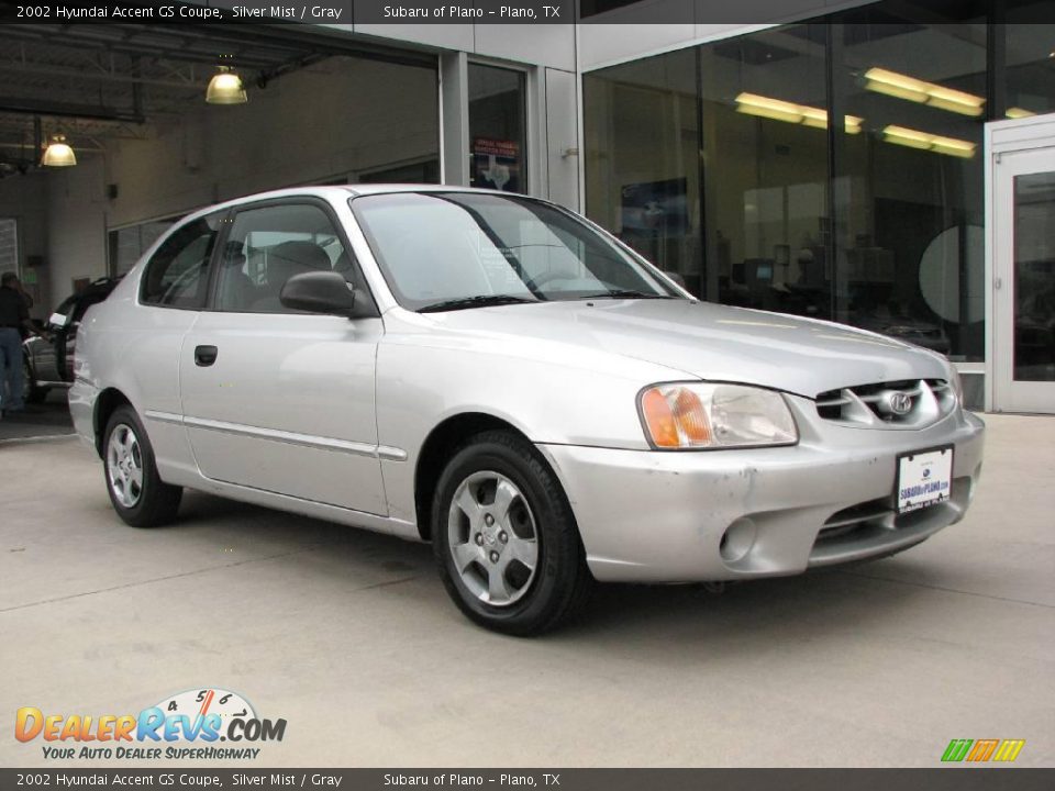 2002 Hyundai Accent GS Coupe Silver Mist / Gray Photo #1