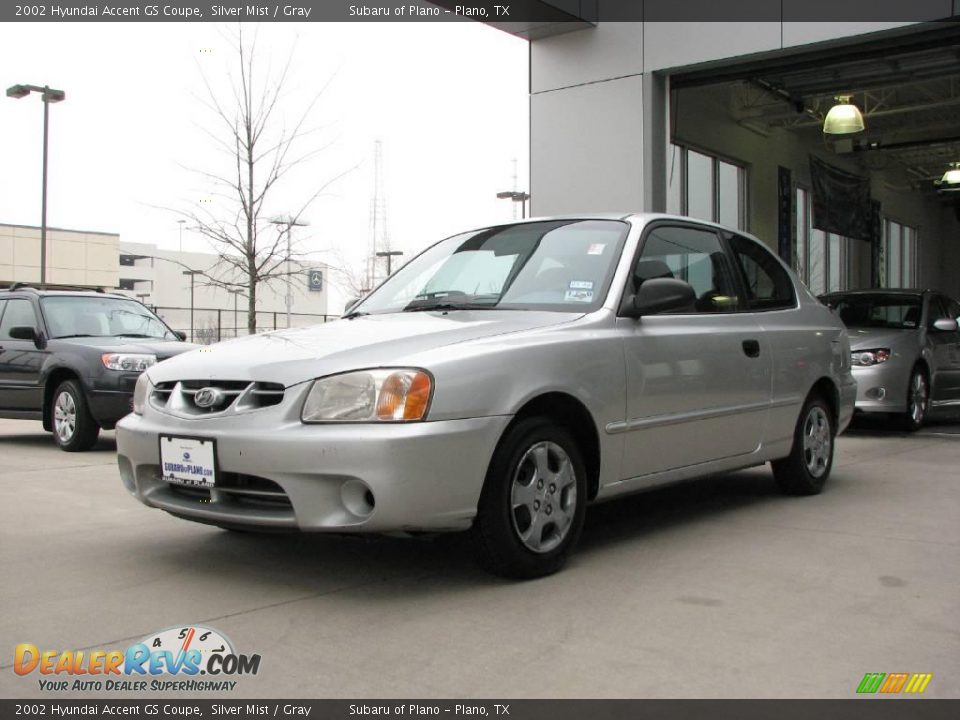 2002 Hyundai Accent GS Coupe Silver Mist / Gray Photo #3