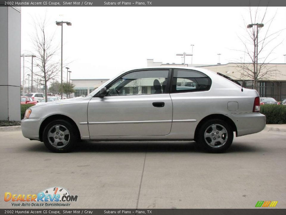 2002 Hyundai Accent GS Coupe Silver Mist / Gray Photo #4