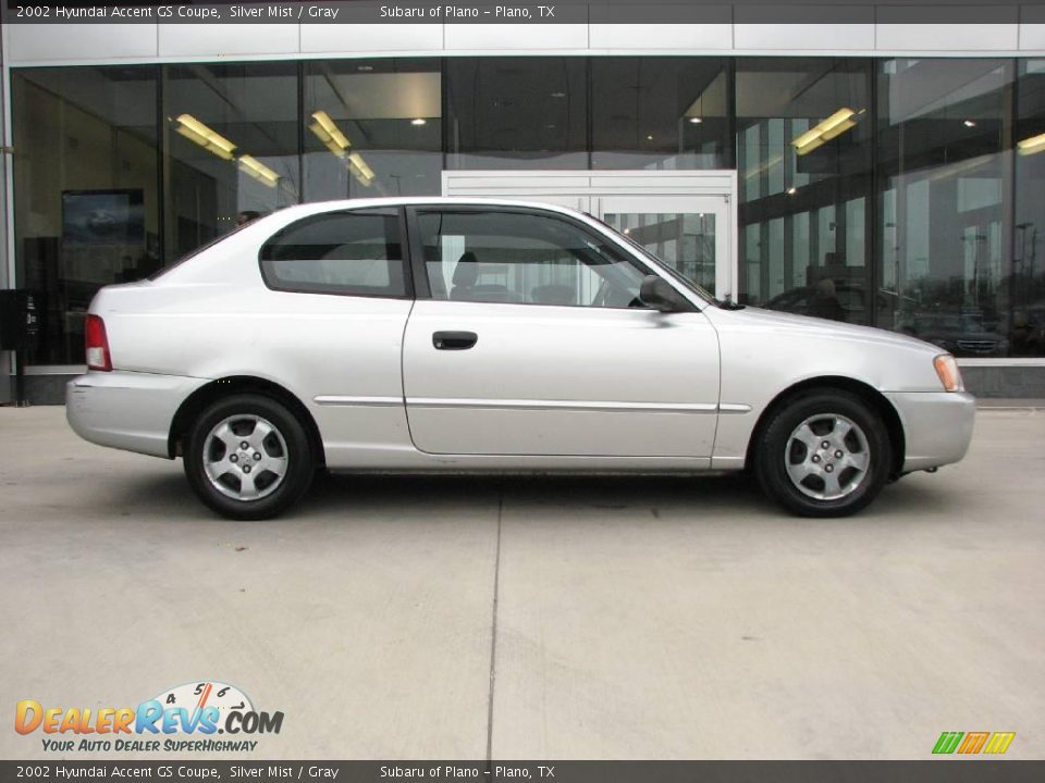 2002 Hyundai Accent GS Coupe Silver Mist / Gray Photo #6
