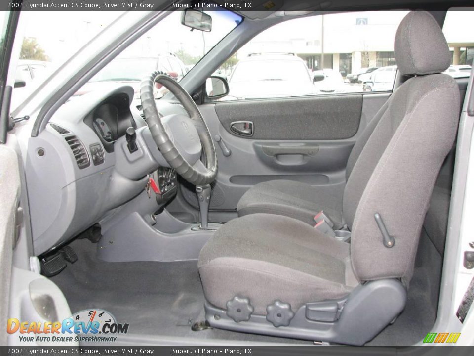 2002 Hyundai Accent GS Coupe Silver Mist / Gray Photo #7