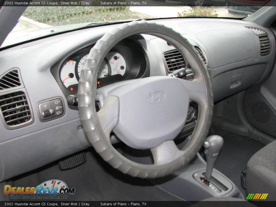 2002 Hyundai Accent GS Coupe Silver Mist / Gray Photo #12
