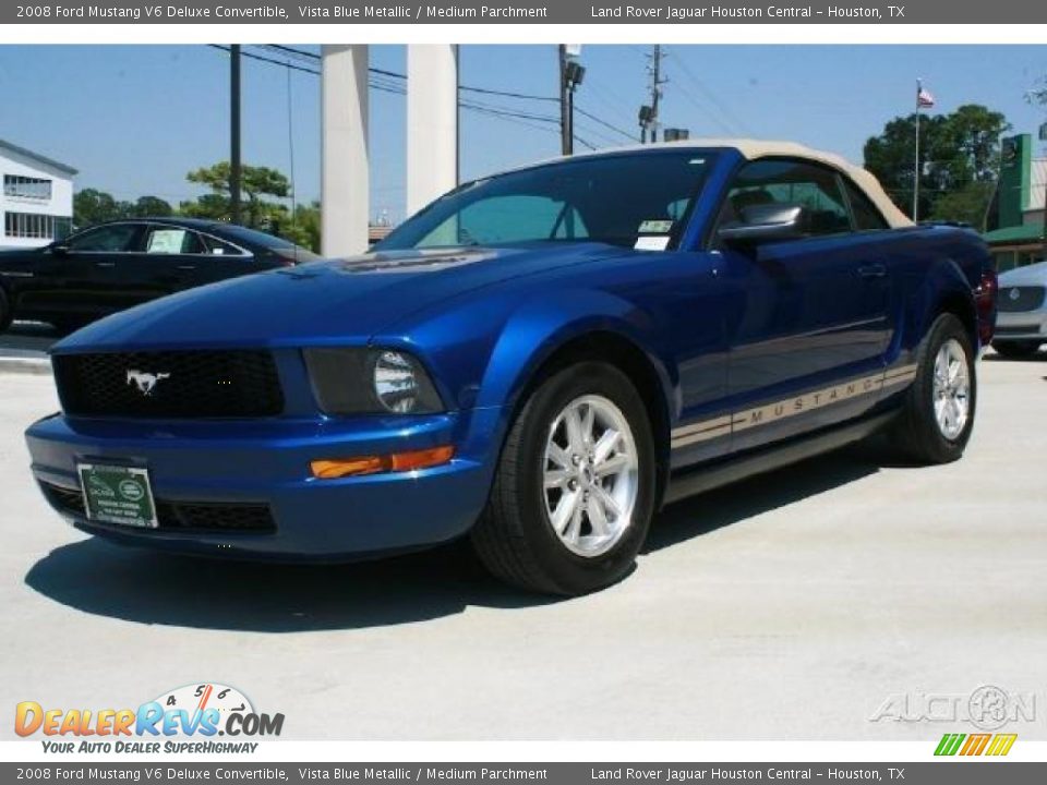 2008 Ford Mustang V6 Deluxe Convertible Vista Blue Metallic / Medium Parchment Photo #7