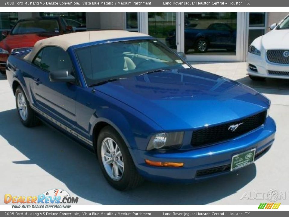 2008 Ford Mustang V6 Deluxe Convertible Vista Blue Metallic / Medium Parchment Photo #13