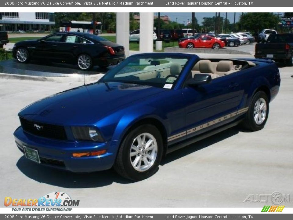2008 Ford Mustang V6 Deluxe Convertible Vista Blue Metallic / Medium Parchment Photo #16