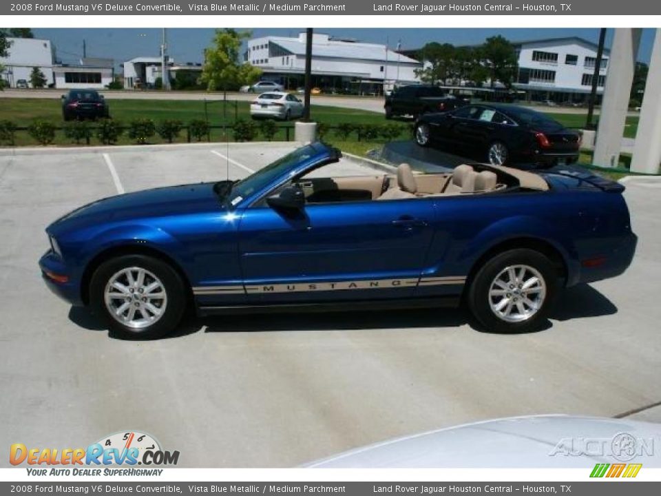 2008 Ford Mustang V6 Deluxe Convertible Vista Blue Metallic / Medium Parchment Photo #17