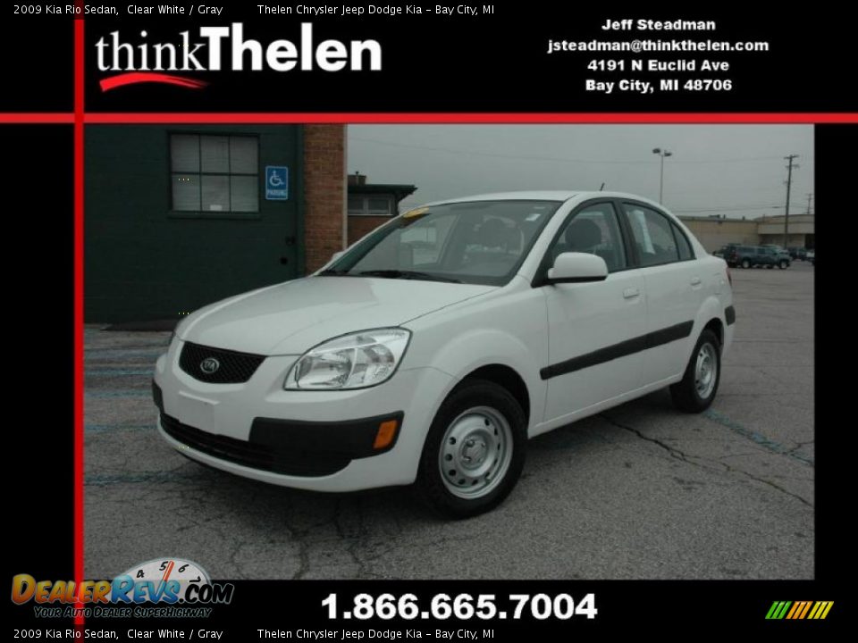 2009 Kia Rio Sedan Clear White / Gray Photo #1
