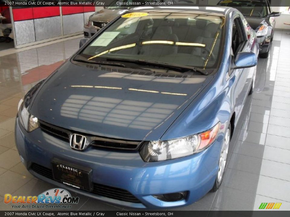 2007 Honda Civic LX Coupe Atomic Blue Metallic / Gray Photo #1